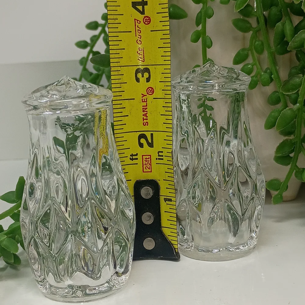 Elegant Crystal Clear Glass Salt and Pepper Shakers